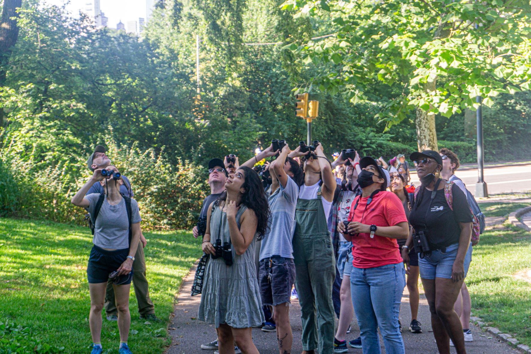 Bird however you like—alone, for a peaceful communing with nature... or with a group, as a fun social outing (here, a LBGTQ+ Pride walk in Central Park). Photo: Andrew Maas