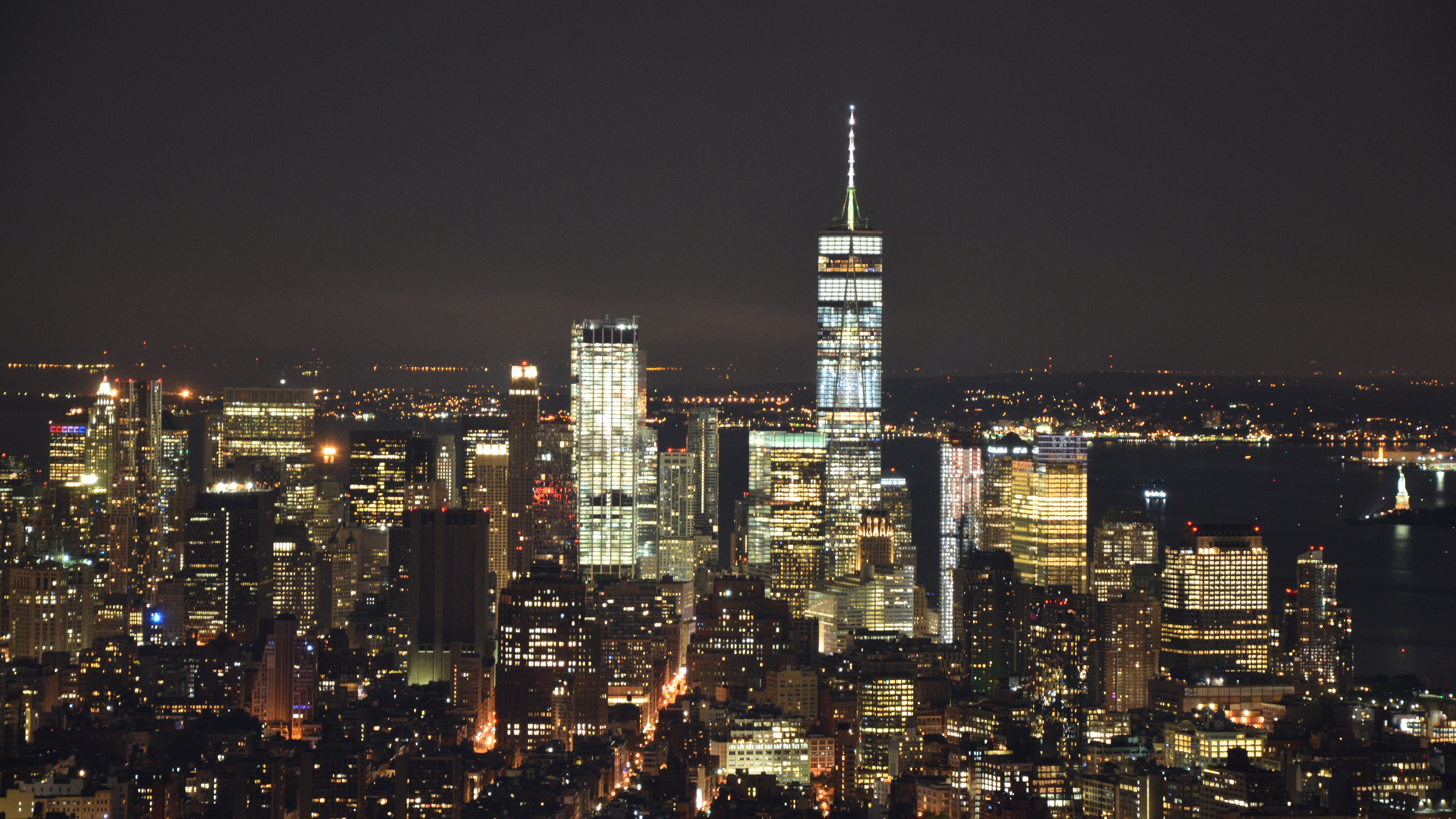 Artificial nighttime lighting (here, in Manhattan’s World Trade Center area) attracts night-migrating birds, causing them to stray from their natural migration paths. The birds then may become disoriented and collide with glass windows, either at night or in the morning. Photo: alpe89/CC BY-NC-ND 2.0