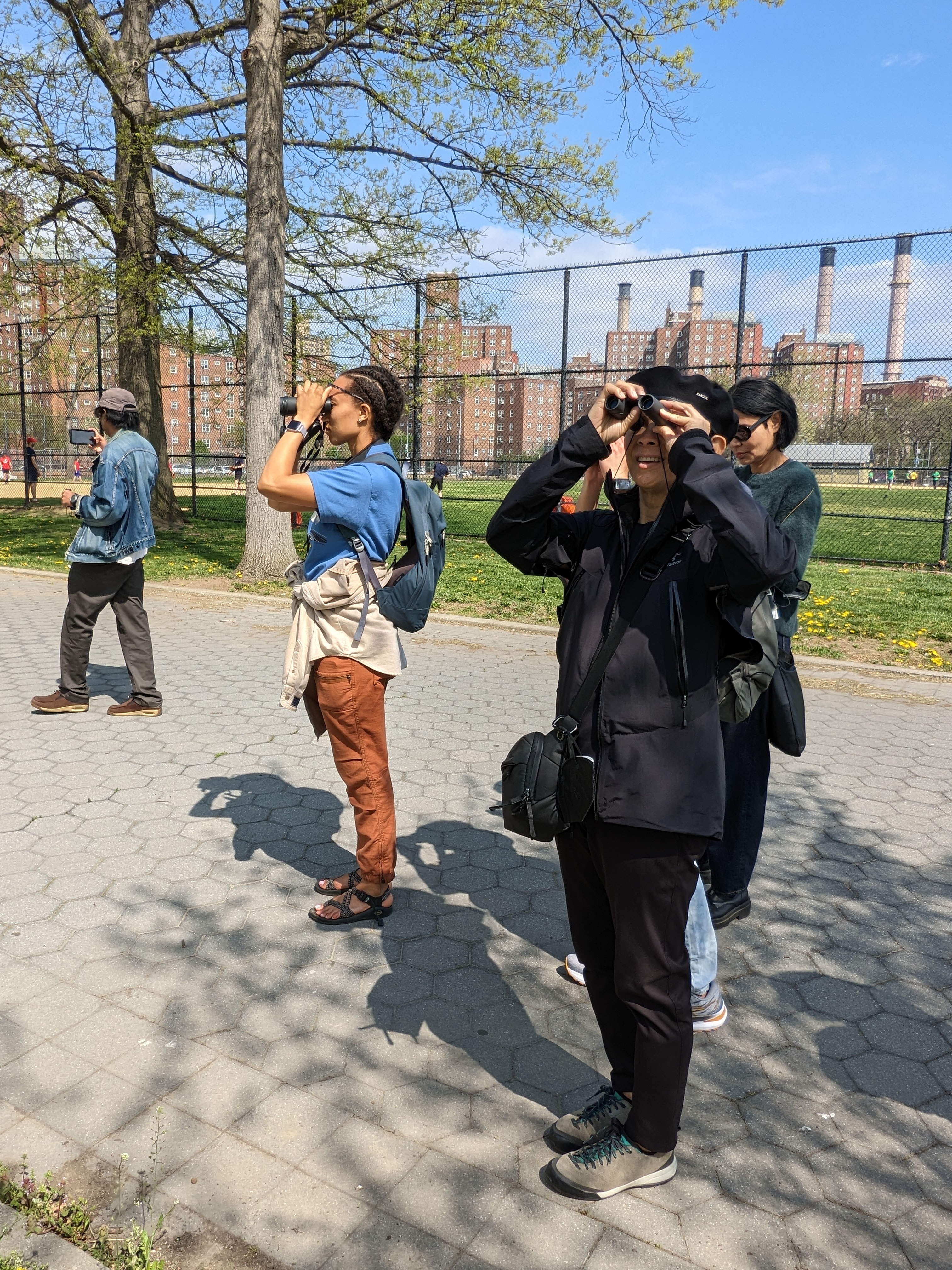 NYCHA in Nature bird outing near the Baruch and Wald houses on the Lower East Side on April 16, 2023