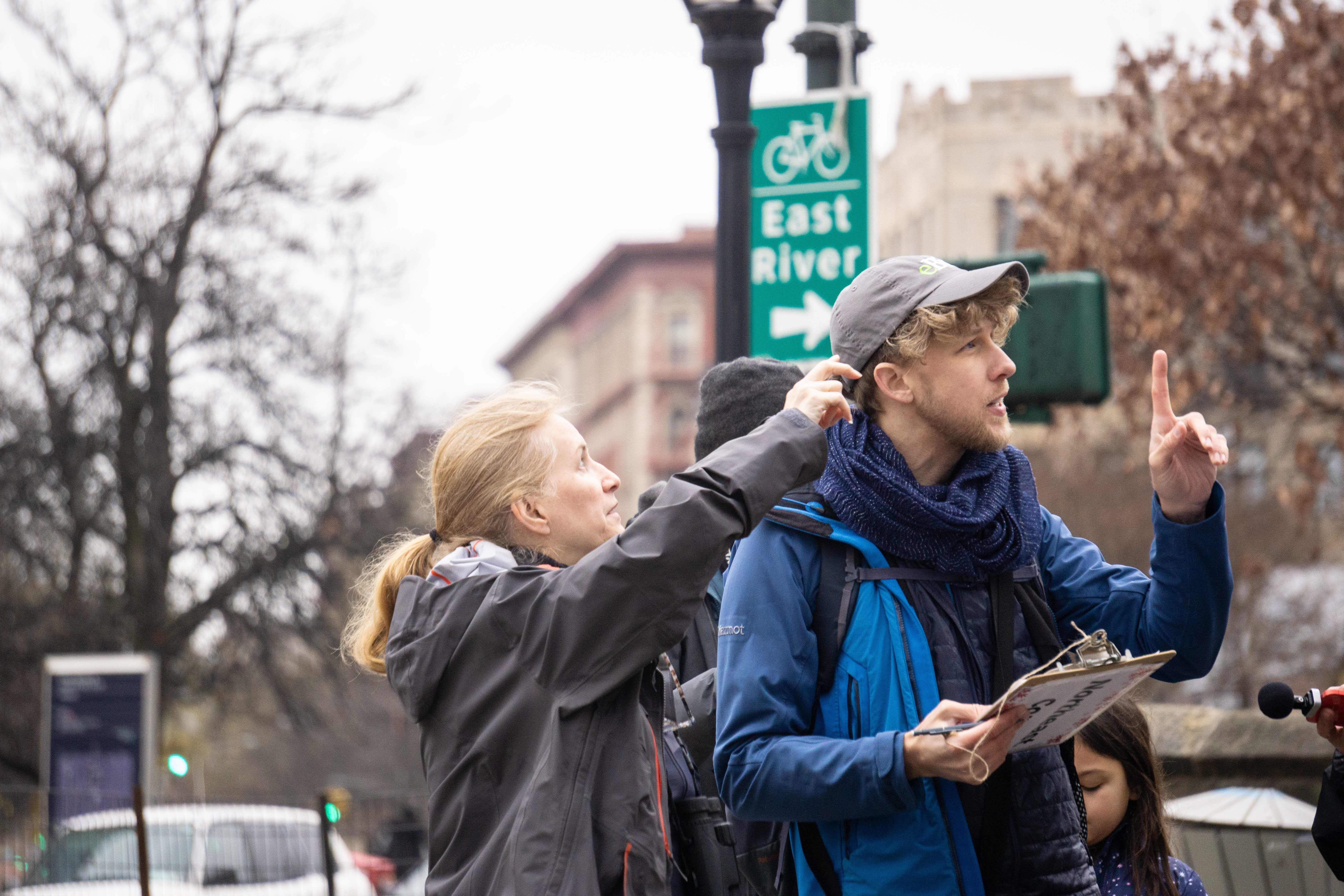2023 Christmas Bird Count participants tallying birds at the northeast corner of Central Park. Photo: NYC Audubon